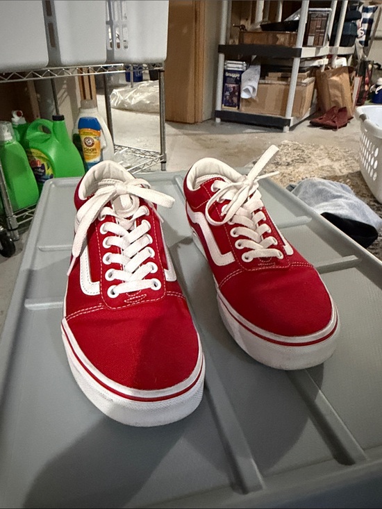 Vans Other - Vans Red and White Old Skool Sneakers